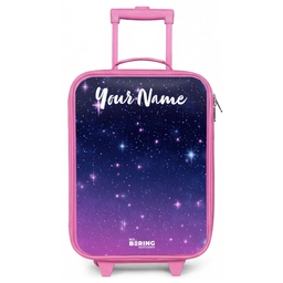 Sterren - Galaxy - Blauw - Roze Kinderkoffer - Roze klein -zz3dotto
