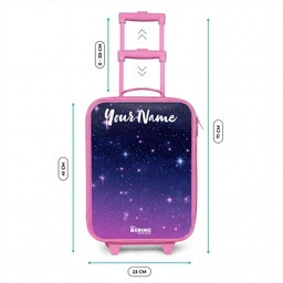 Sterren - Galaxy - Blauw - Roze Kinderkoffer - Roze klein -productfoto_formaten