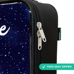 Sterren - Galaxy - Blauw - Roze Kinderkoffer - Zwart klein -rits_UK