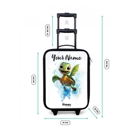 Schildpad - Water - Groen Kinderkoffer - Zwart klein -productfoto_formaten