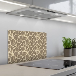 Giraf - Patroon - Beige - Bruin keuken achterwand spatscherm klein 900 -3d_schuin