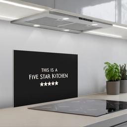 This is a five star kitchen keuken achterwand spatscherm klein -3d_schuin