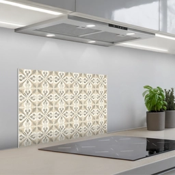 Tegel - Motief - Beige keuken achterwand spatscherm klein 900 -3d_schuin