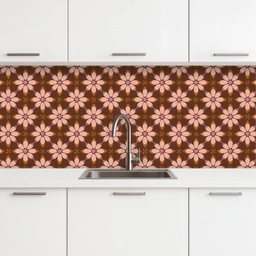 Klassiek - Retro - Bruin keuken achterwand 2 middel 871 -3d