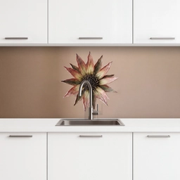 Droogbloem - Protea - Vintage - Beige - Rustiek keuken achterwand 2 middel -3d
