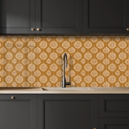 Bloemen - Modern - Oker keuken achterwand 2 middel 871 -sfeer1