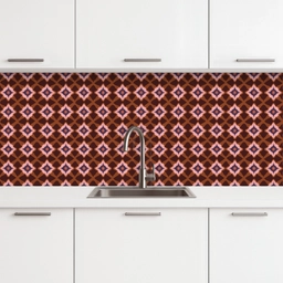 Geometrisch - Sierlijk - Bruin keuken achterwand 2 middel 871 -3d
