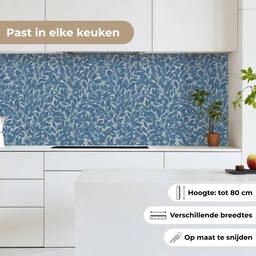 Bladeren - Klassiek - Patroon - Donkerblauw - Vintage keuken achterwand 2 middel 871 -sfeer4_NL