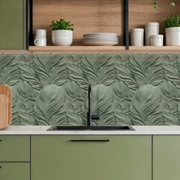 Bladeren - Textuur - Groen keuken achterwand 2 middel 871 -sfeer3