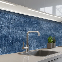 Linnen - Textuur - Patroon - Denim - Rustiek keuken achterwand 2 middel 871 -3d_schuin