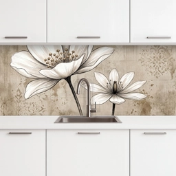 Modern - Design - Wit keuken achterwand 2 middel -3d