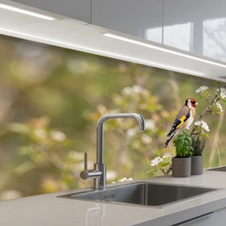 Putter - Bloesem - Lente - Natuur - Kleurrijk keuken achterwand 2 middel -3d_schuin