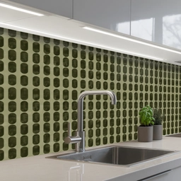 Ritmisch - Effect - Groen keuken achterwand 2 middel 871 -3d_schuin