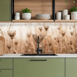 Schermbloem - Droogbloem - Winter - Beige - Minimalistisch keuken achterwand 2 middel -sfeer3