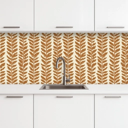 Textuur - Bladeren - Oker keuken achterwand 2 middel 871 -3d
