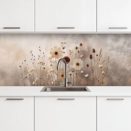 Wilde bloemen - Botanisch - Vintage - Natuur - Rustiek keuken achterwand 2 middel -3d