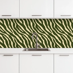 Zebra - Patroon - Groen keuken achterwand 2 middel 871 -3d