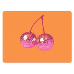 Discoballen - Kers - Spiegels - Roze muismat rubber klein -3d