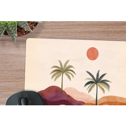 Palmbomen - Abstract - Zon - Heuvels muismat rubber klein -closeup