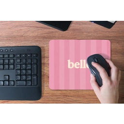 Roze - Gestreept - Belle muismat rubber klein -toetsenbord