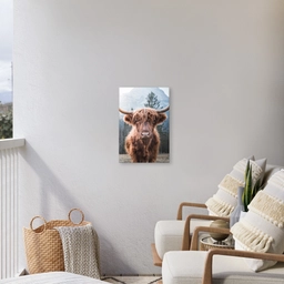 Imposante Hooglander in de Natuur Tuinposter op houten frame 2 cm dik klein -sfeer1