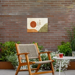 Zon - Abstract - Takken - Oranje Tuinposter op houten frame 2 cm dik klein -sfeer3
