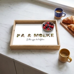 Pa & Moeke - Lettercollage Dienblad Rechthoek middel -sfeer2