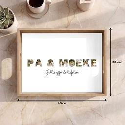 Pa & Moeke - Lettercollage Dienblad Rechthoek middel -USP_Formaat