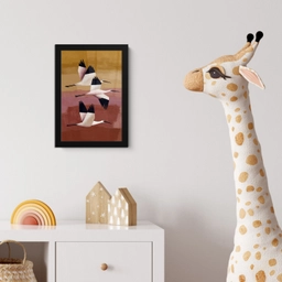 Vogels - Snavel - Abstract fotolijst zwart zonder passe partout klein -usfeer4_kinderkamer