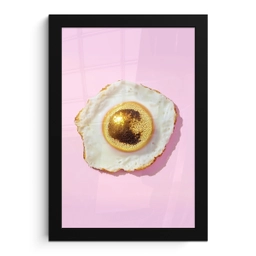 Ei - Disco - Ontbijt - Glitter fotolijst zwart zonder passe partout klein -3d