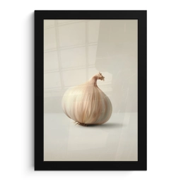 Knoflook - Natuurlijk - Beige fotolijst zwart zonder passe partout klein -3d