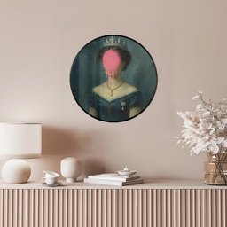 Kroon - Roze druipend verf - Portret Fotolijst rond zonder passe partout klein -sfeer3