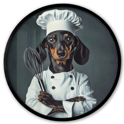 Hond - Garde - Kok Fotolijst rond zonder passe partout klein -3d