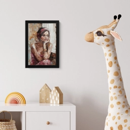 Vrouw - Verflook - Portret - Modern fotolijst zwart zonder passe partout klein -usfeer4_kinderkamer
