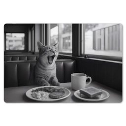 Kat - Koffie - Brood - Zwart Placemat vinyl groot -zzsfeer1_Kitchenyeah-website