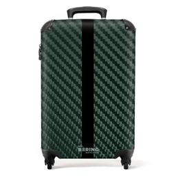 Groene carbonstructuur met zwarte middenstreep NBS - Handbagage koffer - Volwassenen Unisex middel -productfoto_recht