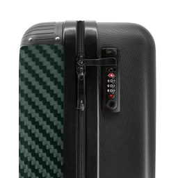 Groene carbonstructuur met zwarte middenstreep NBS - Handbagage koffer - Volwassenen Unisex middel -slot