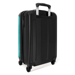 Voetbalvibes - Verfspatten - Groen - Blauw NBS - Handbagage koffer - Kinderen Unisex middel -achterkant