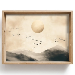 Landschap - Japandi - vogel Dienblad Rechthoek middel -z3d_shopping