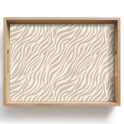 Zebra - Patroon - Beige Dienblad Rechthoek middel 911 -z3d_shopping