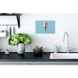 Bolletjes - Schepijs - Hoorntje - Blauw Muursticker klein -keuken