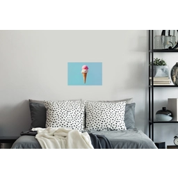 Bolletjes - Schepijs - Hoorntje - Blauw Muursticker klein -slaapkamer