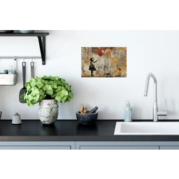 Graffiti - Banksy - Meisje - Street art Muursticker klein -keuken