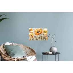 Klaprozen - Oranje - Mozaïek - Bladeren Muursticker klein -plant