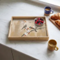 Vogels - Bloesemtak - Bloemen - Oranje Dienblad Rechthoek middel -sfeer2