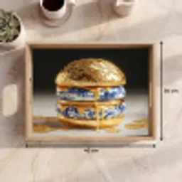 Delftsblauw - Goud - Burger Dienblad Rechthoek middel -USP_Formaat