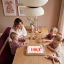 Hola - Quote -  Strepen - Pastel - Roze - Rood - Wit Dienblad Rechthoek middel -sfeer4