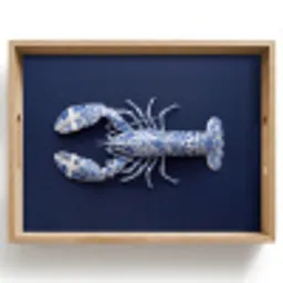 Kreeft - Porselein - Delfts - Blauw Dienblad Rechthoek middel -z3d_shopping