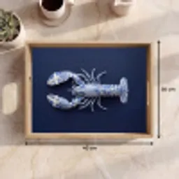 Kreeft - Porselein - Delfts - Blauw Dienblad Rechthoek middel -USP_Formaat