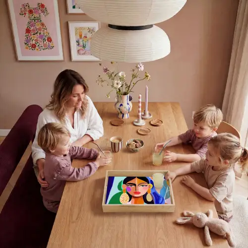 Portret - Vrouw - Modern Dienblad Rechthoek middel -sfeer4